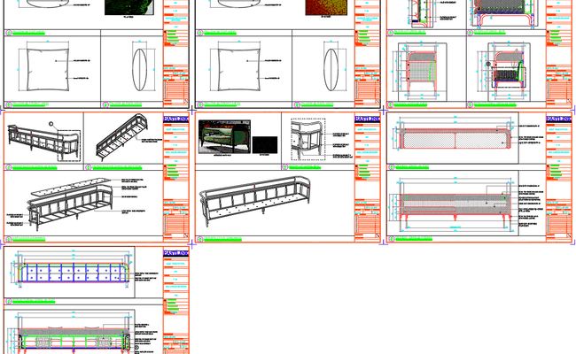 Modular Sofa CAD Drawing with 3D & Sectional Details