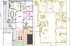 113×65 Ft House Plan with Ground & First Floor CAD